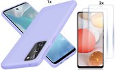 Hoesje Geschikt Voor Samsung Galaxy S20 Hoesje Soft Nano Silicone Backcover Gel Lila Paars Met 2x Glazen Screenprotector