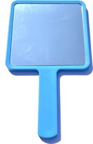 Make-Up Spiegel / Handspiegel met Handvat - Klein - Compact - Handzaam - 8,0 X 8,0 cm Spiegeloppervlak - Blauw