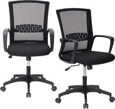 Pico NL® Ergonomische Bureaustoel met Verstelbare Hoogte - Bureaustoel met Wieltjes - Kantoorstoel met Rugleuning en Armleuning - Zwart