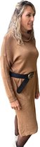 Col jurk lang camel 1 maat draagbaar tot maat 46