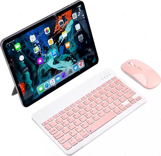 Shopping Moments - toetsenbord - Bluetooth toetsenbord muis iPad Roze... | bol.com