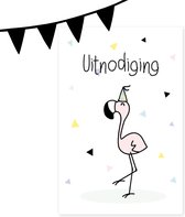 Planet Puk | Luxe uitnodiging set - Coco Flamingo | 10 grote kaarten inclusief envelop én sluitzegel | kinderfeestje | zomerfeest | zwemfeestje | verjaardagsfeest | poolparty
