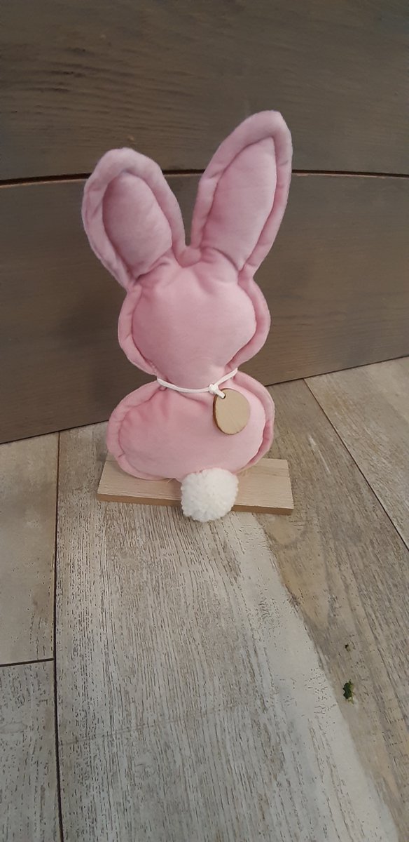 Paashaas - Staand - Roze - Hout - 24 cm