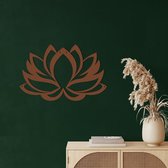 Décoration murale |décor de Lotus | Métal - Art mural | Décoration murale | Salle de séjour |Marron| 100x64cm