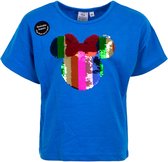 Minnie Mouse blauw t-shirt met omkeerbare pailletten maat 104