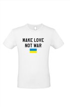 T shirt Oekraine Make Love Not War met vlag | Ukraine |Shirt met Oekraine vlag | OPBRENGST NAAR OEKRAÏNE!