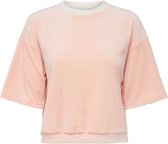 Only Rebel Contrast S/S O-Neck Swt Peach Melba ROSE L