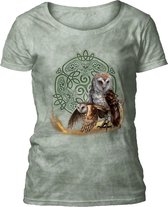 Ladies T-shirt Celtic Owl Magic Green S