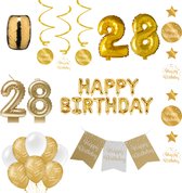28 jaar Verjaardag Versiering pakket Gold