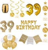 39 jaar Verjaardag Versiering pakket Gold