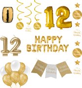 12 jaar Verjaardag Versiering pakket Gold