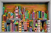 In the City  - Mixed Media 3d schilderij - Peter Roesink