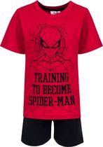 Kinderpyjama - Shortama - Spider-Man - Rood/Zwart - Maat 6 jaar (116 cm)