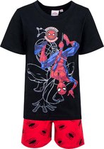Kinderpyjama - Shortama - Spider-Man - Zwart/Rood - Maat 8 jaar (128 cm)