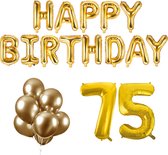 75 jaar Verjaardag Versiering Ballon Pakket Goud