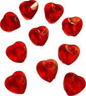 Set van 10 acryl hartjes plakkers liefde 1,5cm