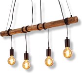 Vintage Houten Hanglamp - Hangemaakte Houten Plafondlamp - Woonkamer hangend Muurlamp - Eetkamer Hanglamp - Loft Interieur Hanglamp