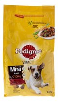 2x Pedigree - Droogvoer met Rund & Groenten - Mini Adult - 1,4kg