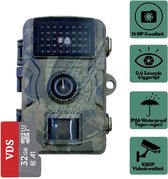 Professionele Wildcamera 16MP met Nachtzicht - Wildlife camera - Waterdicht - Incl. 32GB SD Kaart - Buiten camera met nachtzicht - Jachtcamera