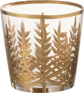 Windlicht | glas | goud | 9.5x9.5x (h)9.5 cm