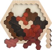 Houten Puzzel - Tangram Hexagon - Smartgames - Breinbreker - Vormen Puzzel - Kinderspeelgoed - Educatief Speelgoed - Vanaf 3 jaar