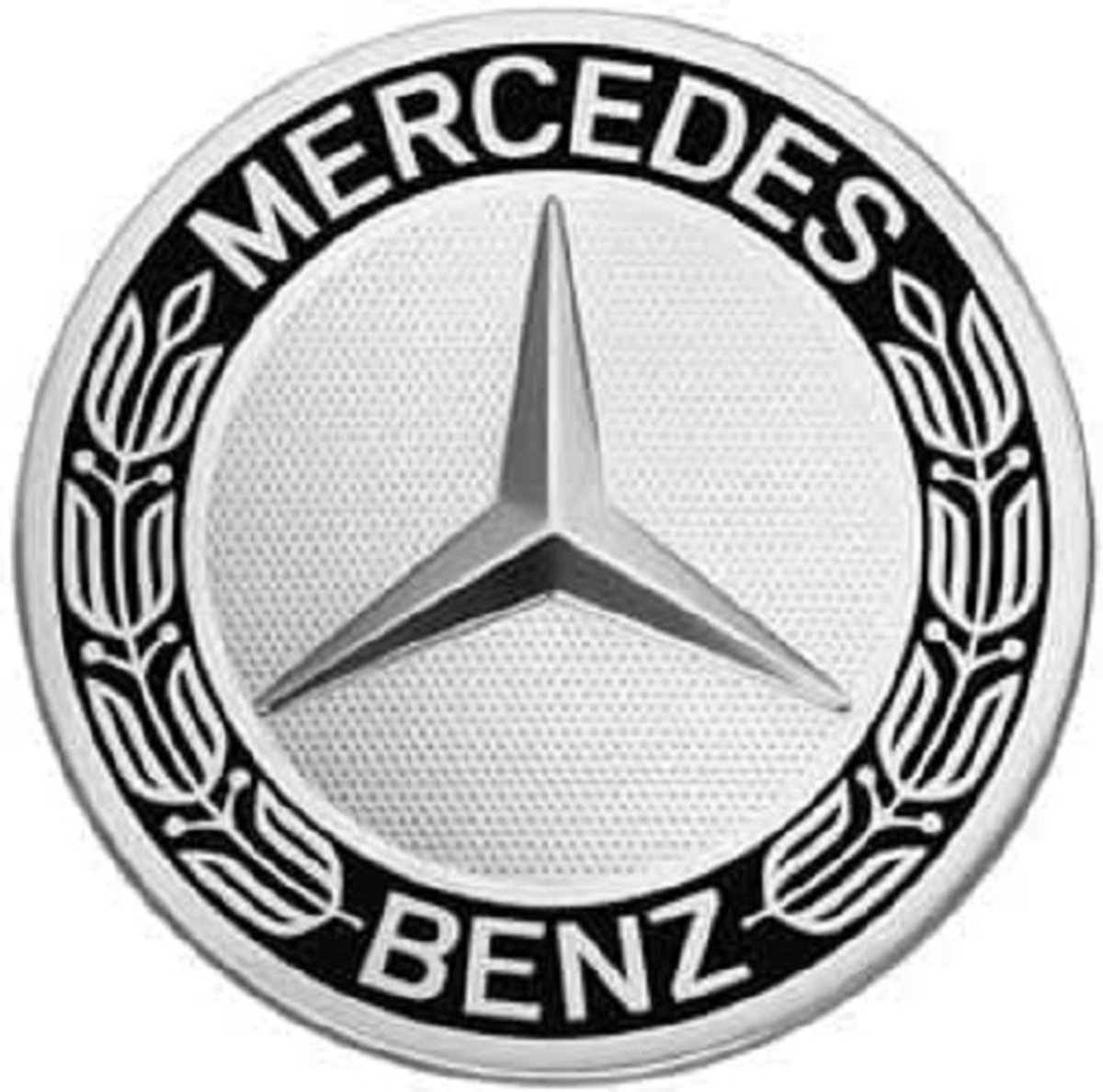 Set van 4 Originele Mercedes naafdoppen Krans Zwart - 75mm 75 mm - OEM - B66470201 - Naafkappen - Originele Velgen - naafkapjes - wieldop - Embleem - Logo - Ster - A C E G S Klasse - Naafdopjes - AMG - 70mm 70 mm