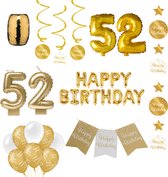 52 jaar Verjaardag Versiering pakket Gold