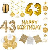 43 jaar Verjaardag Versiering pakket Gold