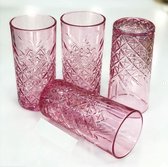 Pasabahce Timeless – Roze Longdrinkglas – 450 ml – 4 stuks