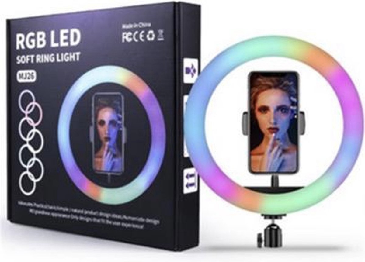 HiCHiCO® RGB LED Soft Ring Light 33Cm / 12Inch Inclusief Bluetooth afstandsbediening - Ringlampen RGB LED (Multi Colors) Soft Ring light MJ45 --- Zonder STAND