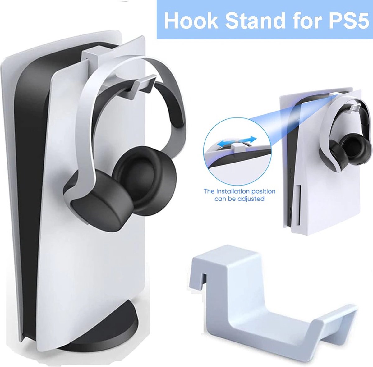 Hoofdtelefoon-Houder Ondersteuning Voor PS5 - DESIGN SAVE YOUR SPACE Krasbestendige Standaard - Accessoires Voor PS5 - Dobe Fomin Electronics