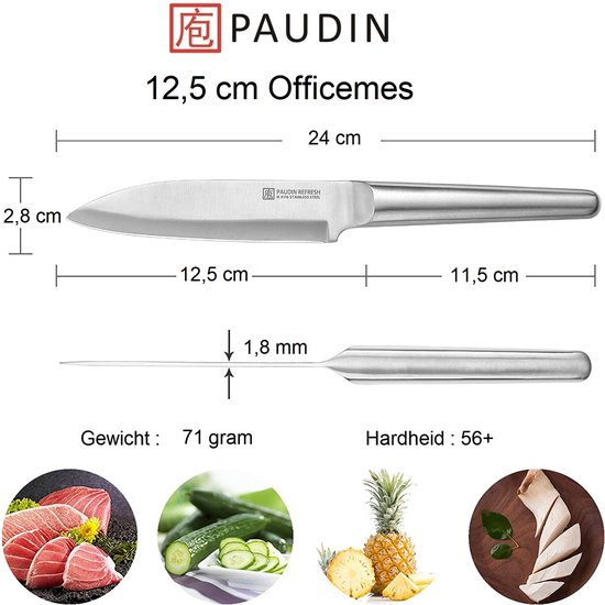 PAUDIN R4 Couteau de Chef Professionnel 12.5 cm - Couteau Japonais - Couteau de Chef - Extra Hygiénique