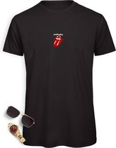 Heren t Shirt Rolling Stones - Mannen tShirt The Rolling Stones Tong - Maten: S M L XL XXL - Shirt kleur: Zwart.
