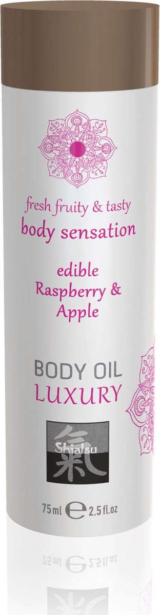Goedkoopste Shiatsu Luxe Eetbare Body Oil - Framboos & Appel