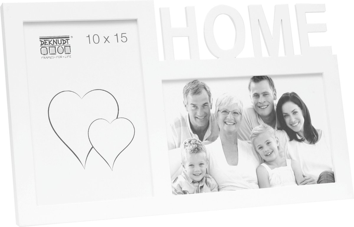 Deknudt Frames multifotolijst 68NK1 P2A - wit - HOME - 2x 10x15 cm