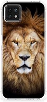 Smartphone hoesje OPPO A53 5G | A73 5G Smartphone Hoesje met foto met transparante rand Leeuw