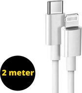 Oplader kabel 2 Meter geschikt voor iPhone - Kabel geschikt voor lightning - USB C kabel - Lader kabel