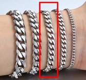 Armband heren zilver kleurig - Roestvrij staal - Armband voor mannen - Zilveren schakelarmband heren - Cadeau voor man - Armband heren staal - Cubaanse schakel armband - Dikte 7mm  - Omtrek 20 cm - Per stuk