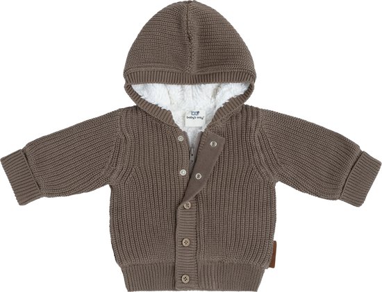 Baby's Only Cardigan avec capuche teddy Soul - Moka - 68 - 100% coton écologique - GOTS