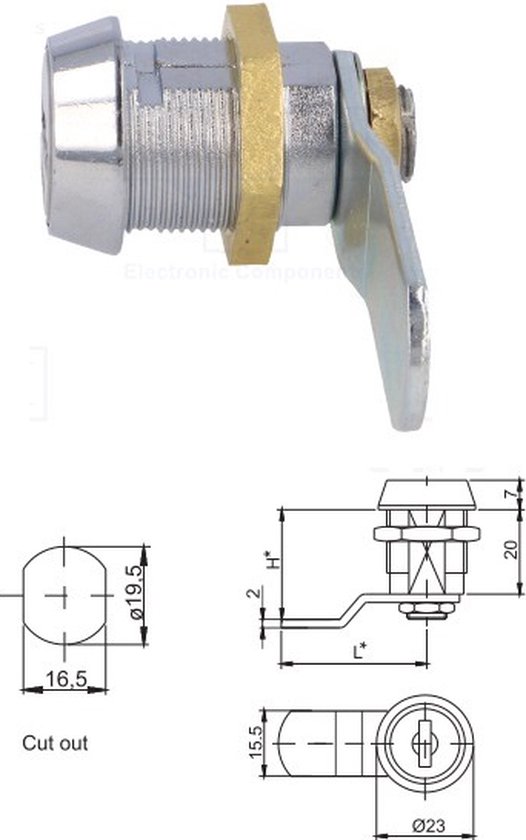 Locker slot - Kantelslot - 22mm - Z-2106