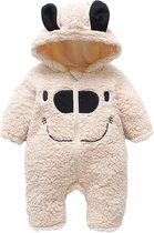 Budino Luxe Bébé Pyjama Barboteuse Onesie Smile Bear Animal - Beige - 6 Mois