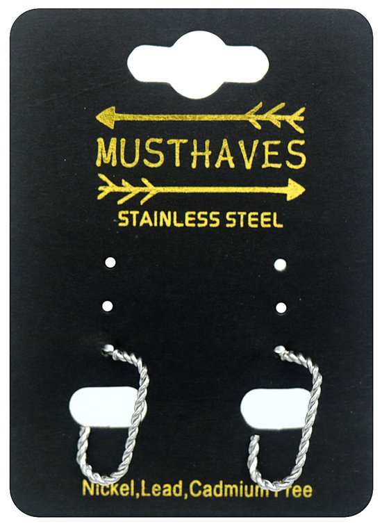 Boucles d'oreilles d'oreilles Twist - acier inoxydable - 2x1 cm - Argenté