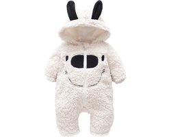 Budino® Baby Onesie - Baby Romper - Baby Pyjama - Baby Pakje - Baby Verkleedkleding - Carnavalskleding - Dier - Smile Beer - Wit - maat 68