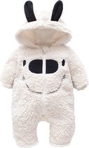 Budino Luxe Bébé Pyjama Barboteuse Onesie Smile Bear Animal - Wit - 12 mois