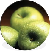 WallCircle - Wandcirkel - Muurcirkel - Appels met waterdruppels - Aluminium - Dibond - ⌀ 30 cm - Binnen en Buiten