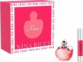 Nina Ricci Nina Coffret Cadeau - Eau de Toilette Vaporisateur 50 ml + Rouge à Rouge à lèvres Jumbo Matte Iconic Pink 2,5 g - Coffret Cadeau Femme