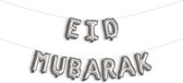 EID Mubarak - Suikerfeest decoratie - Folieballonnen en slingers - Ramadan 2024 - EID al fitr - Vlaggenlijn - Zilver