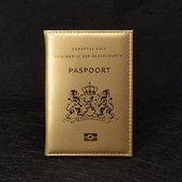 SY Goods - Gouden Kunstleren Paspoorthouder - Paspoort Hoesje - Cover - Nederland