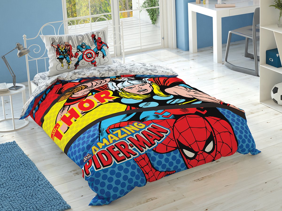 Disney Home - Marvel Comics BRF 1-persoons kinder dekbedovertrekset (gelicentieerd)