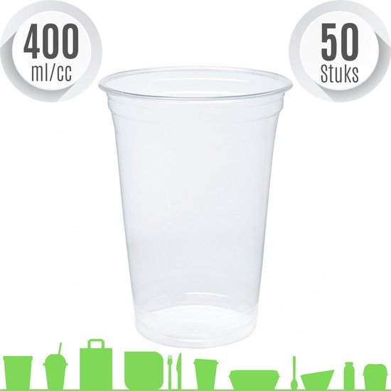 Gobelet jetable compostable pour sodas et smoothies | 400 ml | 96 mm | PLA  | 50 pièces | bol